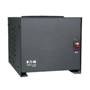 Eaton IS1000 120V 1000W Isolation Transformer front view showing durable metal housing and power indicators