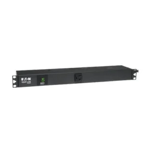 Eaton PDUMH15 1.4kW Single-Phase Local Metered PDU front view showing digital load meter and power outlets