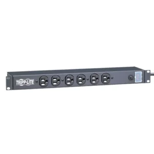 Eaton RS-1215-RA 1U Rack-Mount Power Strip 15A front view showing multiple power outlets and metal housing
