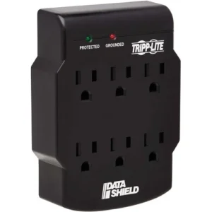Eaton SK6-0B 6-Outlet 750J Direct Plug Surge Protector front view showing compact design and LED indicators