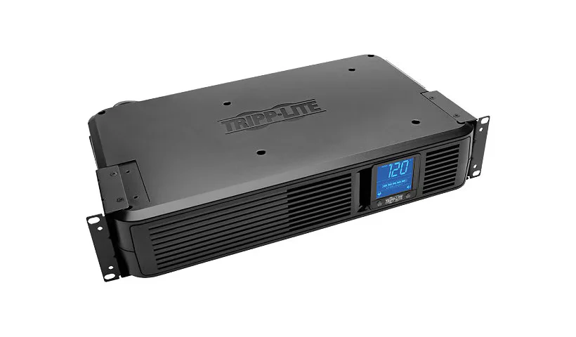 Eaton Smart1500LCDXL 900W Line-Interactive UPS front view showing LCD display and power control buttons
