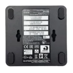 Angled rear view of Cisco ATA192-3PW-K9 highlighting Ethernet and power connections with compact, durable design.