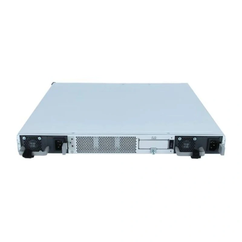 Angled perspective of Cisco C8300-1N1S-6T highlighting compact rack-mount design and ventilation for reliable network operation.