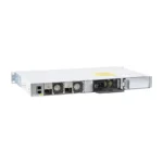 Angled side perspective of Cisco Catalyst C9200L-48P-4G-E highlighting ventilation slots and sturdy chassis for rack-mounted deployment.