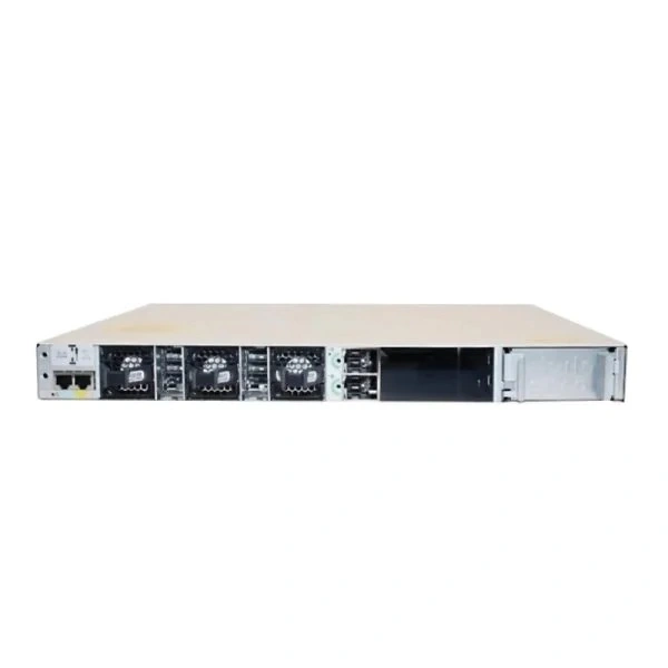 PoE-enabled Cisco C9300L-48P-4G-E model highlighted with its streamlined front panel engineered for efficient Layer 3 performance.