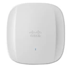 Tri-band Cisco CW9166I access point built for dense indoor environments, featuring advanced Wi-Fi 6 performance and optimized signal distribution.