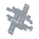 Ceiling rail mounting clip shown in a flat layout, emphasizing its interlocking bracket design.