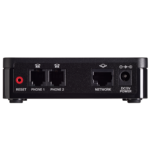 Angled side view of Cisco ATA 191 highlighting compact design and Ethernet connection for seamless network integration.