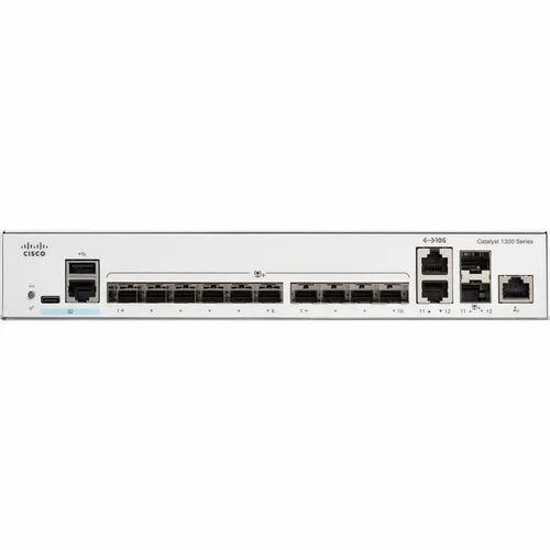 High-performance Cisco Catalyst C1300-12XS switch with 10G Layer 3 ports, built for scalable enterprise network routing and connectivity.