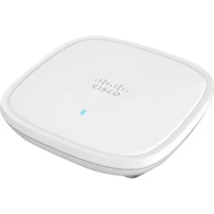 Compact Cisco Catalyst 9105AXW wall-mounted access point built for efficient Wi-Fi 6 connectivity in modern workspaces.