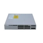 Front view of Cisco C9200-24PB showcasing 24 PoE ports designed for efficient enterprise network power delivery.