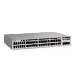 Front-facing Cisco C9200-48P-A switch showcasing its structured port layout built for high-demand PoE networks.