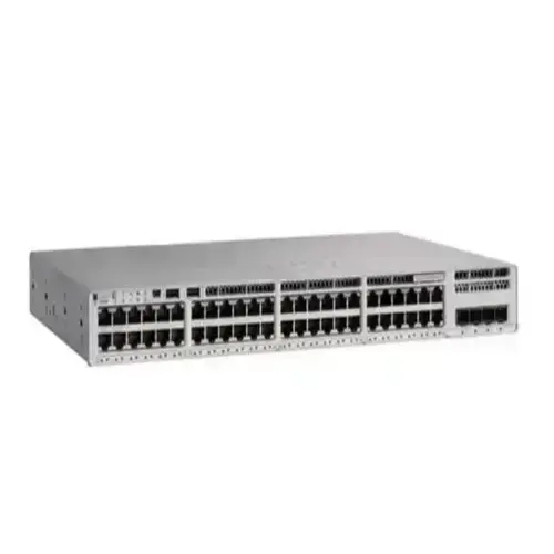 Front-facing Cisco C9200-48P-A switch showcasing its structured port layout built for high-demand PoE networks.