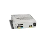 Angled perspective of Cisco C9200CX-8UXG-2X-A compact switch showcasing its durable chassis and efficient port configuration for scalable connectivity.