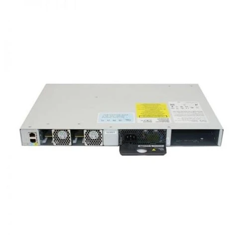 Angled perspective of Cisco C9200L-24PXG-2Y-A chassis highlighting its compact design and organized port layout for reliable network performance.