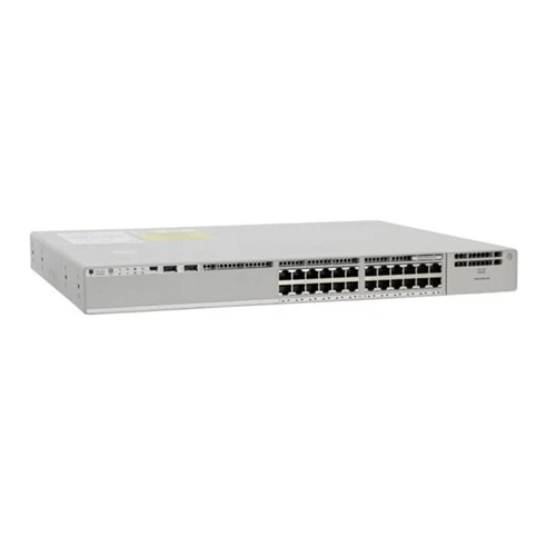 Front view of Cisco C9200L-24PXG-2Y-A displaying 24 PoE+ ports designed for efficient and scalable enterprise networking.