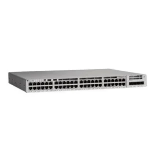 Front view of Cisco C9200L-48PXG-4X showcasing 48 PoE+ ports designed for high-performance gigabit enterprise networking.