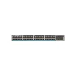 Front view of Cisco Catalyst C9300-48H showcasing 48 high-capacity ports designed for scalable enterprise networking.