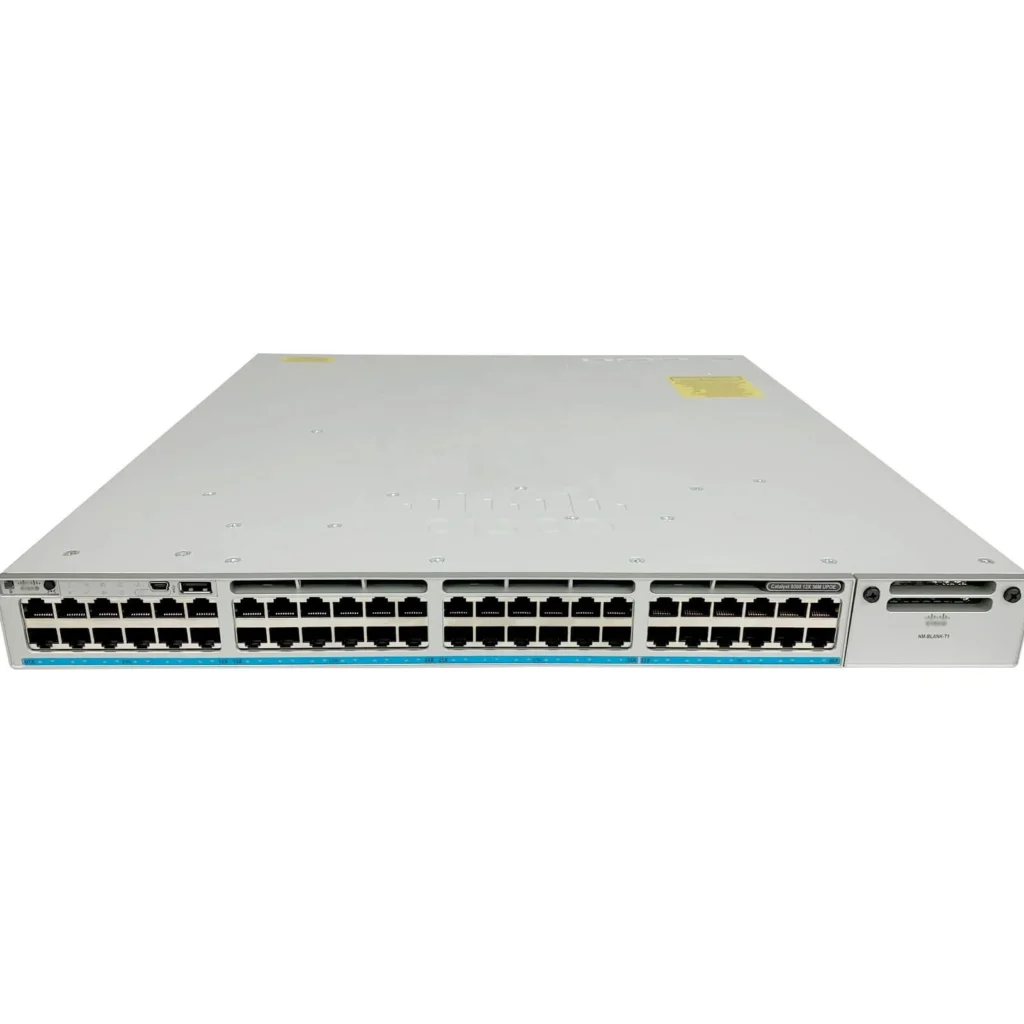 Robust 48-port Cisco C9300 UXM switch offering advanced management features and reliable network performance for business environments.