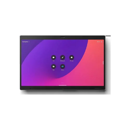 Cisco Webex Board Pro 75 on a floor stand, designed for interactive collaboration and high-definition video conferencing in conference rooms.