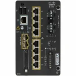 Compact industrial-grade IE3400 unit shown with its rugged metal enclosure designed for harsh-edge deployments.