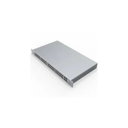 Angled view of Cisco MS125-48-HW highlighting compact chassis design and efficient airflow for cloud-managed network deployments.