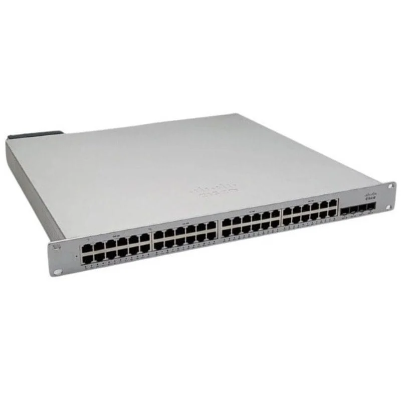 Cisco MS350-48LP-HW enterprise switch front view showing extensive PoE+ port configuration for high-performance networking.