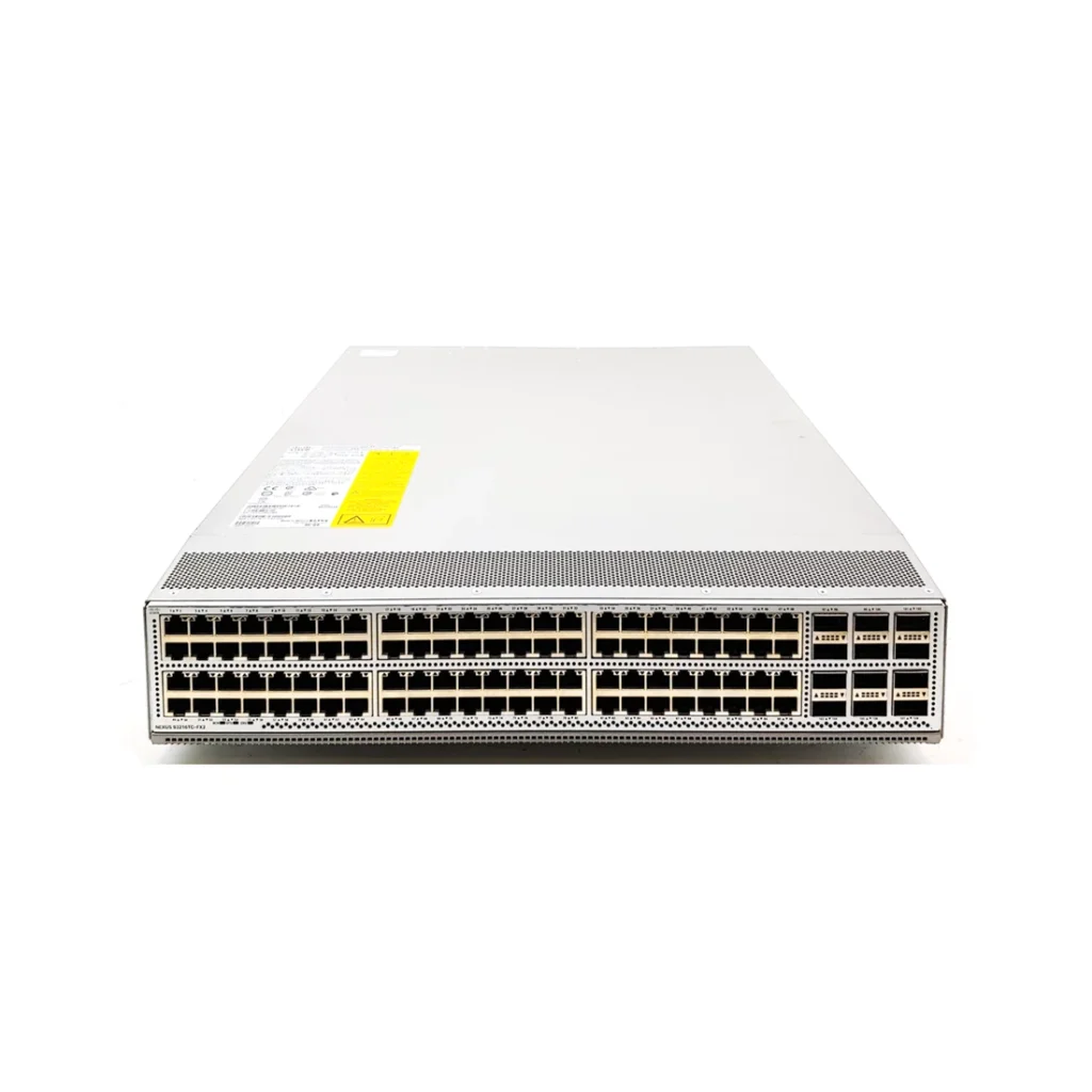 High-density Cisco Nexus 93216TC-FX2 switch engineered for 96-port data center networking with advanced traffic management.