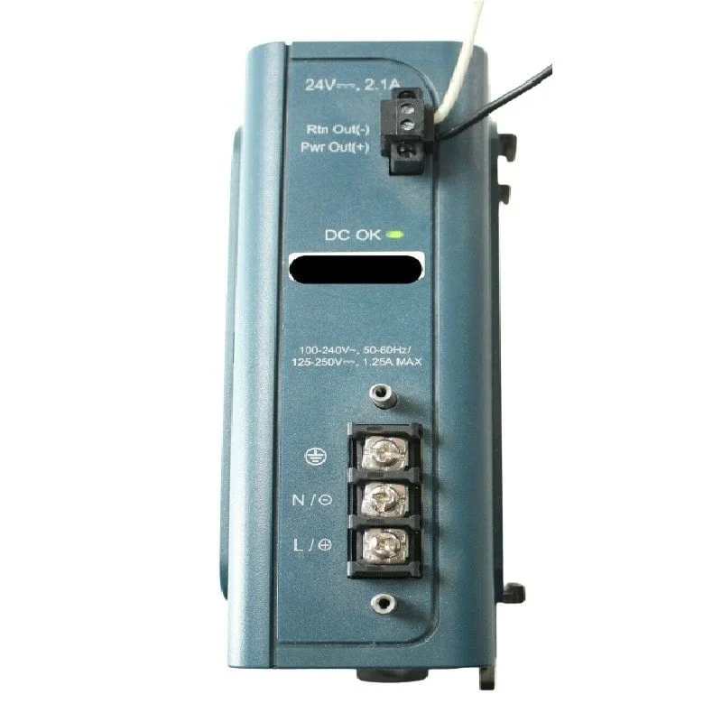 Angled side view of Cisco IE3000 Expansion Power Module highlighting compact design and rugged construction for industrial network environments.