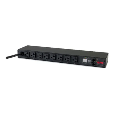 APC AP7801B Rear View showing (8) NEMA 5-20R Outlets and NEMA L5-20P Input Plug