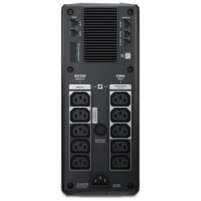 APC BR1500GI Rear View with IEC Outlets and External Battery Port