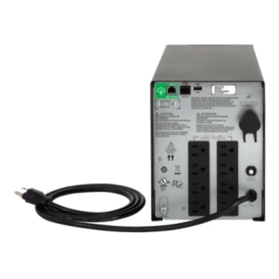 APC SMC1000C Rear View with (8) NEMA 5-15R Outlets and SmartConnect Ethernet Port