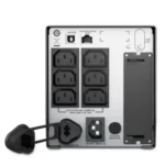 APC SMT750I Rear View with 6x IEC C13 Outlets and SmartSlot