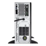 APC SMX2000LVNC Rear View showing Pre-installed Network Card and 4x 5-15R, 2x 5-20R Outlets