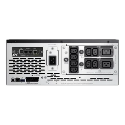 APC SMX3000HVNC Rear View with 8x IEC C13, 2x IEC C19 Outlets and Network Card