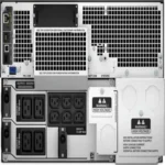 APC SRT10KRMXLI Rear Panel showing Hardwire Input-Output and Network Management Card