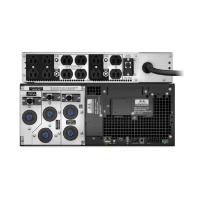 APC SRT6KRMXLT-5KTF Rear View with 208V L6-30R and 12x 120V NEMA 5-20R Outlets