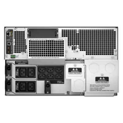 APC SRT8KRMXLT-IEC Rear Panel with IEC C13, C19 Outlets and Hardwire Input