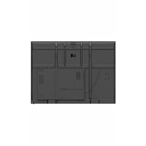 Rear view of LG 105-inch stretch display showing the massive horizontal frame and multiple industrial input modules.