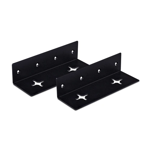 Rear view of the brackets showing the pre-drilled mounting holes for universal UPS compatibility.