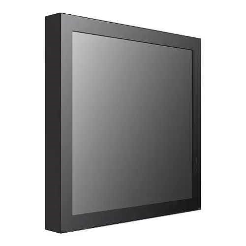 Front view of LG 21.5-inch high-brightness outdoor display with 1,500 nits and a rugged IP-rated protective glass.