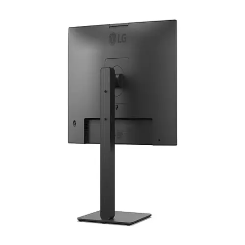 Rear view of the 24-inch monitor showing the textured finish and the mechanical housing for the retractable webcam.