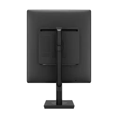 Rear view of LG 24-inch medical monitor showing the streamlined white casing and vertical stand adjustment track.