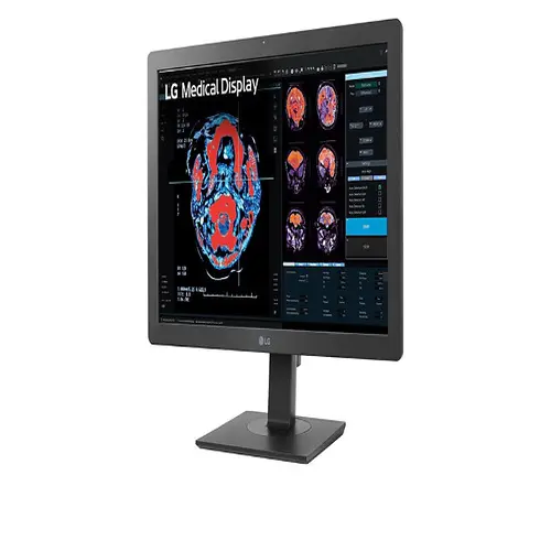 Front view of LG 24-inch WUXGA medical-grade monitor with a 16:10 aspect ratio and clinical white finish.
