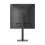 Rear view of LG 27-inch monitor showing the VESA mount interface, circular stand attachment, and input ports.