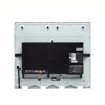 Rear view of LG 27-inch touch monitor showing the slim enclosure and specialized touch-controller interface ports.