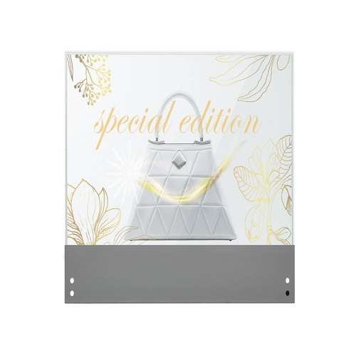 Front view of an LG 30-inch Transparent OLED Touch Signage display showing an interactive see-through screen.