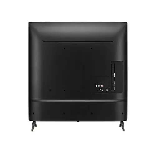 Rear view of the 32-inch signage display showing the recessed input ports and standard industrial mounting pattern.