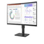 Front view of the LG 34-inch UltraWide curved business monitor with a 21:9 aspect ratio and integrated professional workspace features.