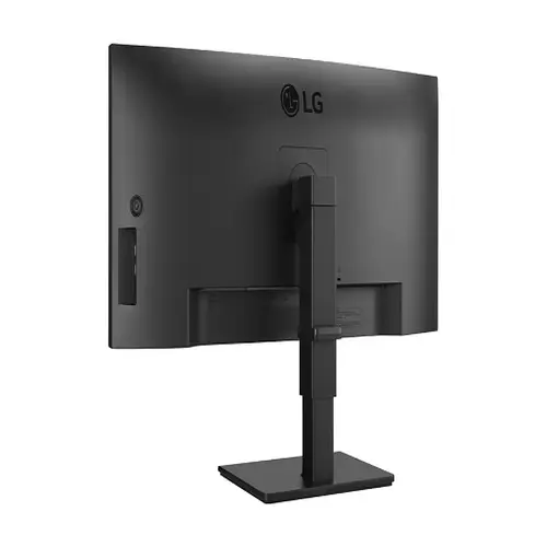Rear view of LG 34-inch curved monitor showing the wide horizontal profile and centralized connection hub.